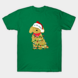 Goldendoodle  Decorated with Christmas Lights T-Shirt